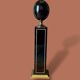 Vintage 1980 Floor Lamp by Le Dauphin in black lacquer and gold brass - 1.5m