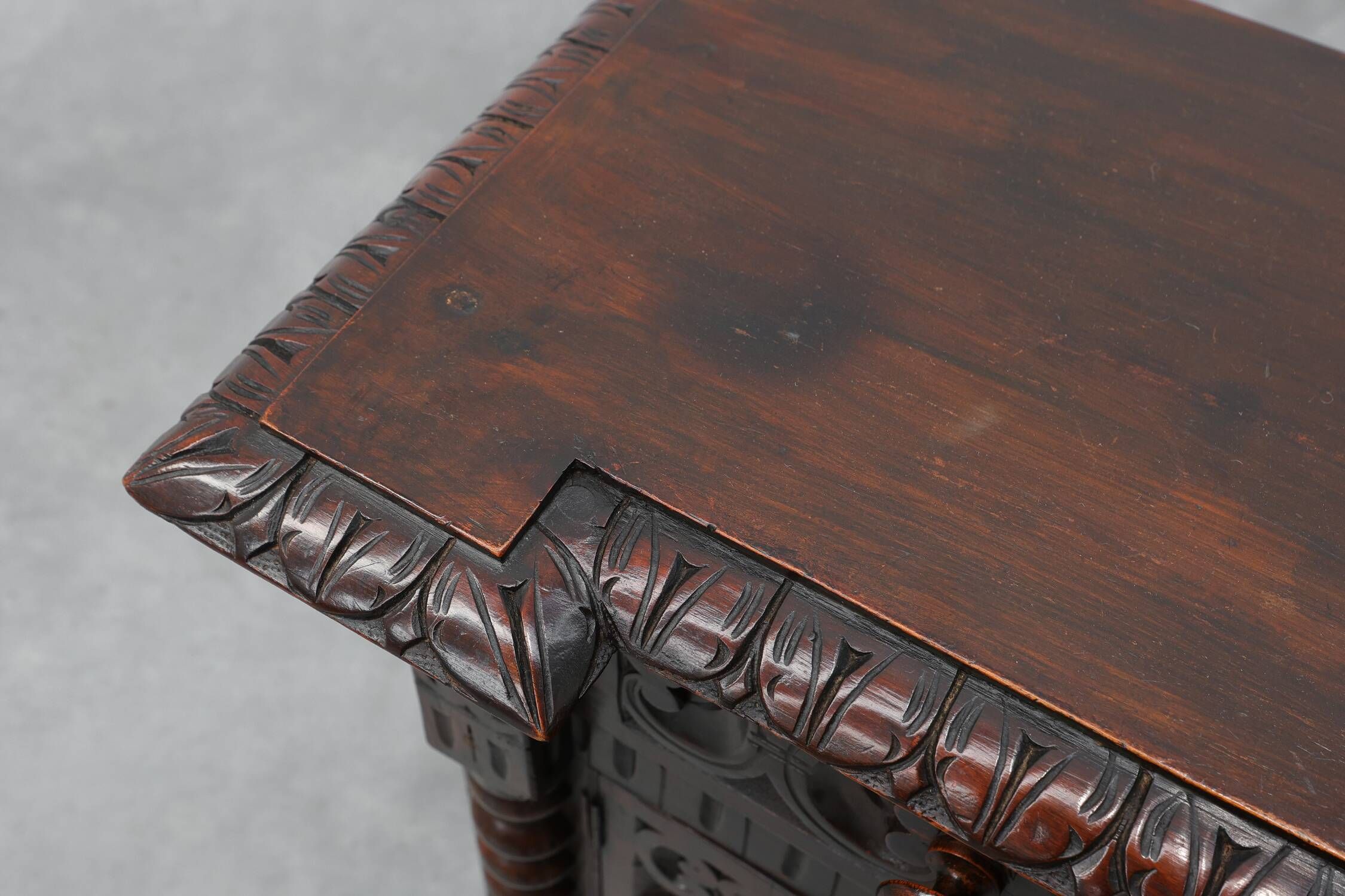 Pair of Breton Carved Oak Bedside Cabinets, France, circa 1900