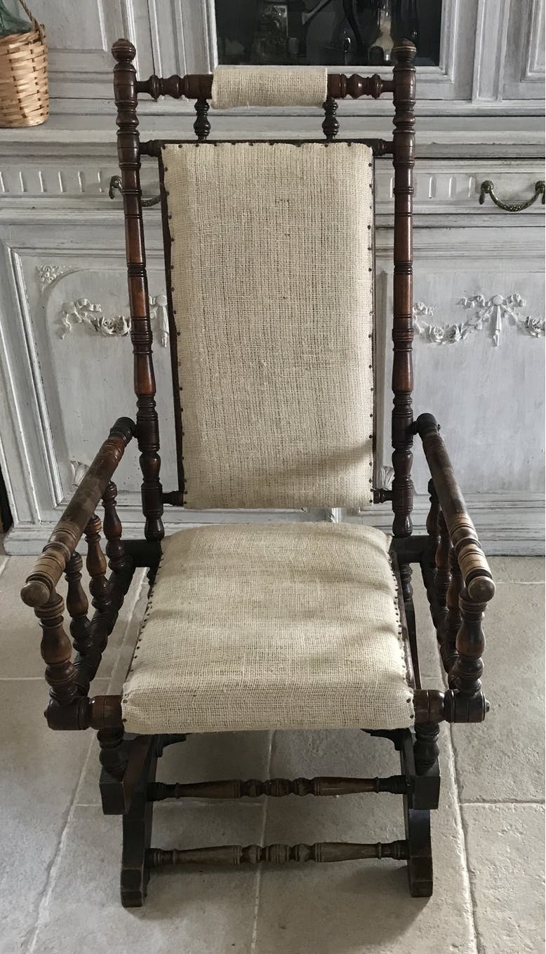 English rocking chair turned wood