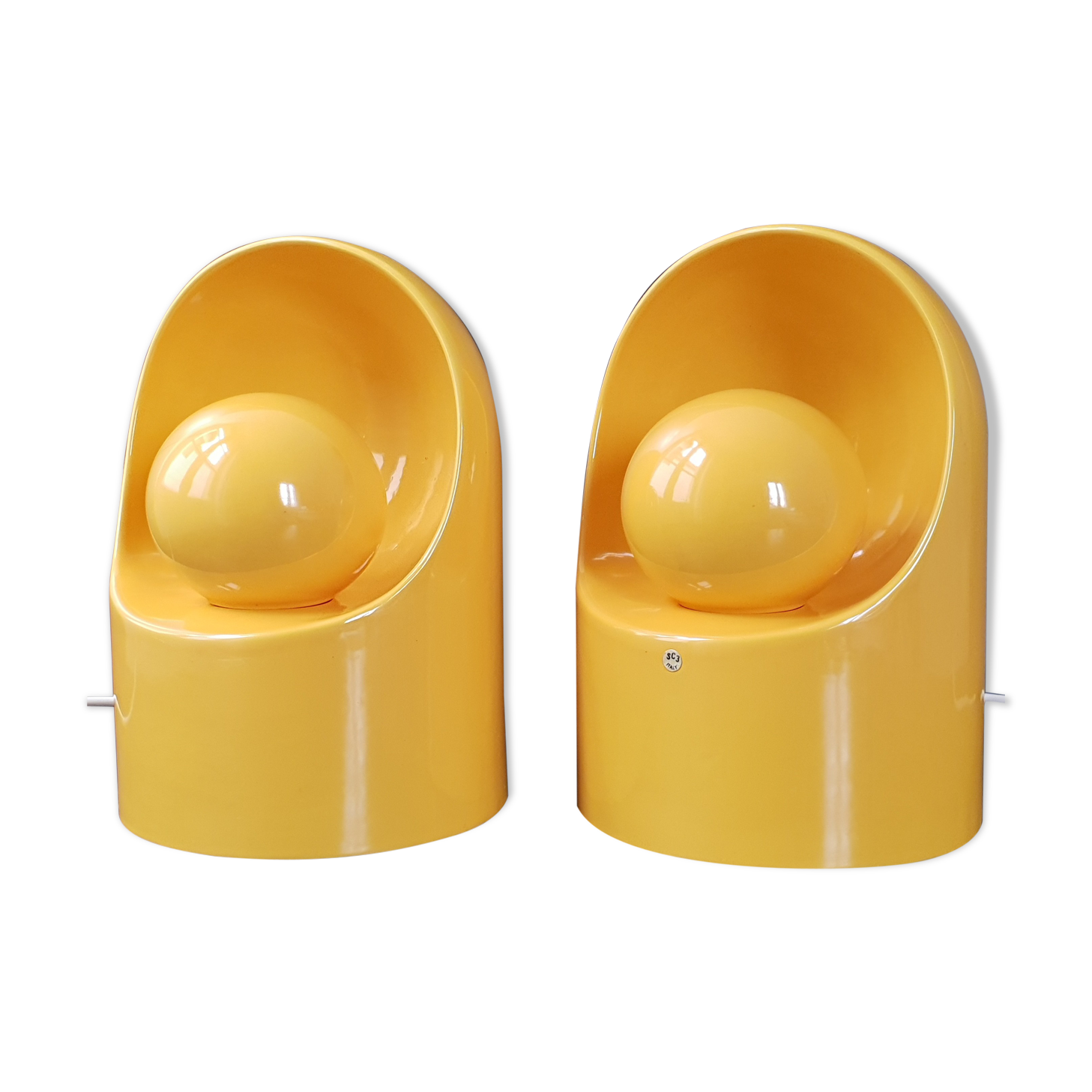 Pair of vintage SC3 lamps by Marcello Cuneo for Gabbianelli