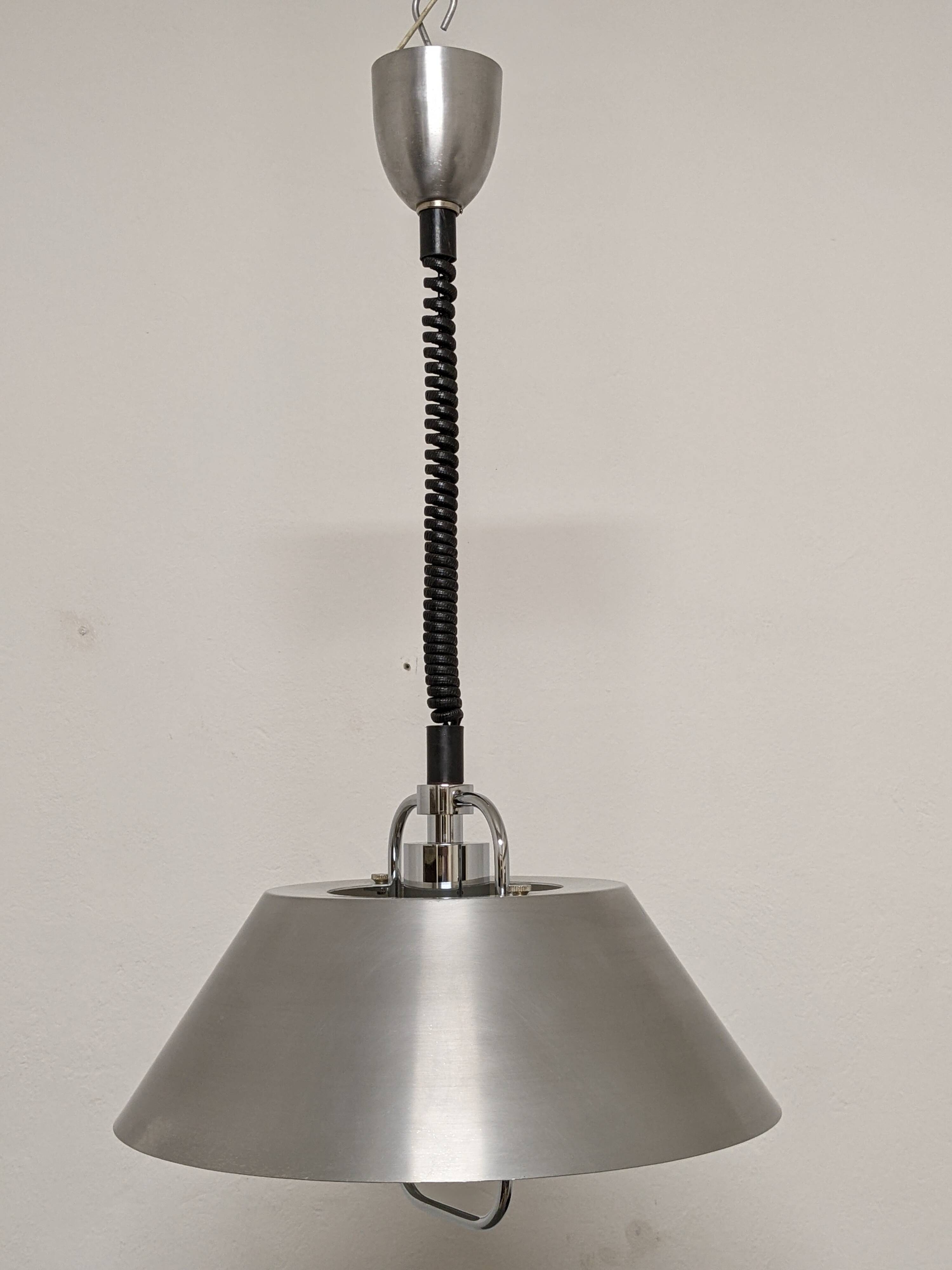 Adjustable Space Age suspension in brushed aluminum from the 60s/70s