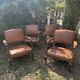 4 Chippendale leather armchairs