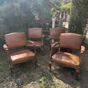 4 fauteuils cuir chippendales