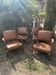4 Chippendale leather armchairs