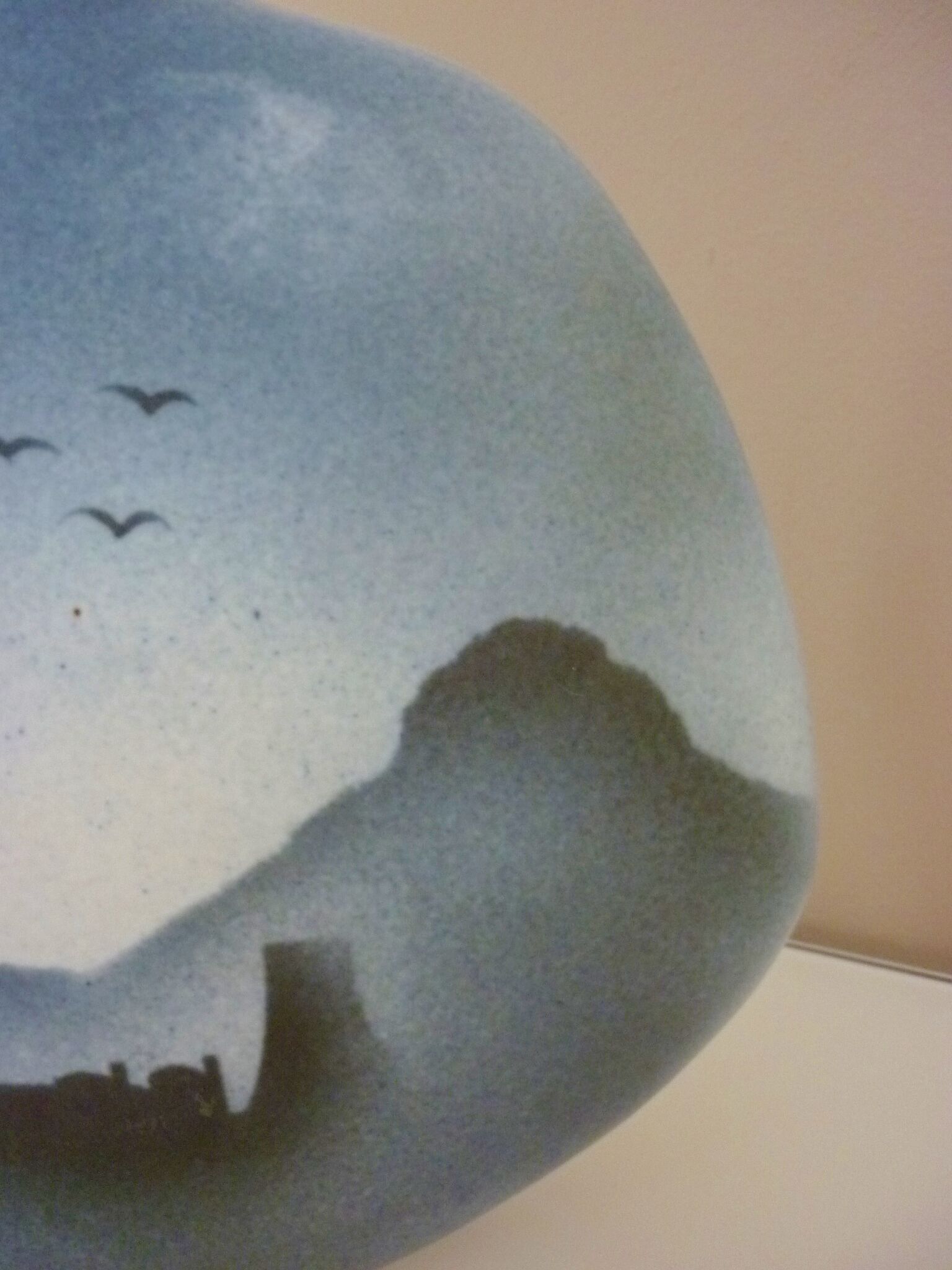 Lens vase designed by Yves Mohy, glazed ceramic by Virebent, 1970s