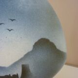 Lens vase designed by Yves Mohy, glazed ceramic by Virebent, 1970s