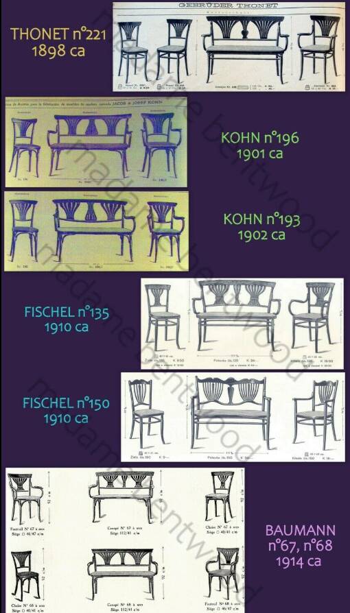Fischel Jugendstil bistro armchair in curved wood, Thonet period