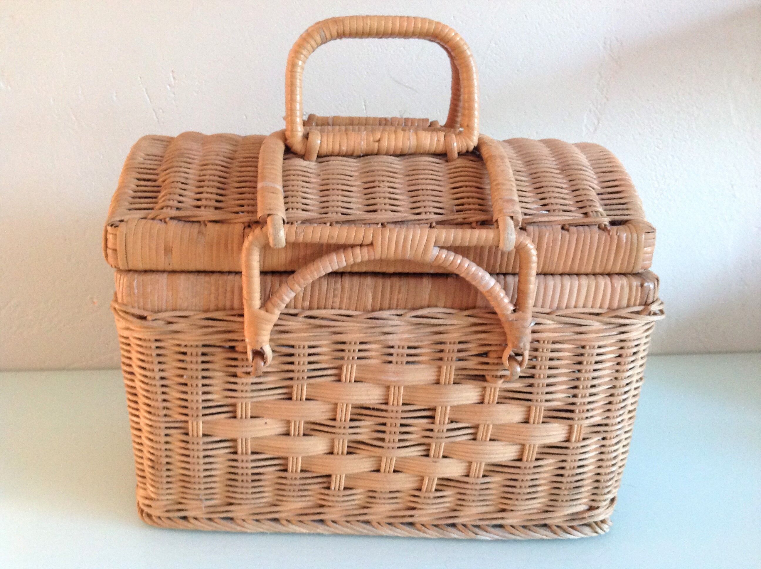 Rattan suitcase vintage 60/70