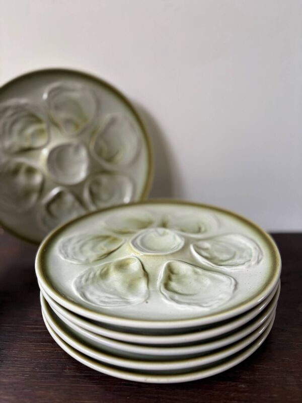 Ensemble de 6 assiettes à huîtres Saint Amand