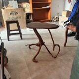 Table basse sculptée en bois – pièce unique style organique / art brut