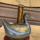 Paire de lampes canards en étain et laiton années 60