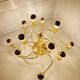 Large designer brass ceiling light, 70s