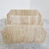 Vintage travertine magazine holder, 1970s