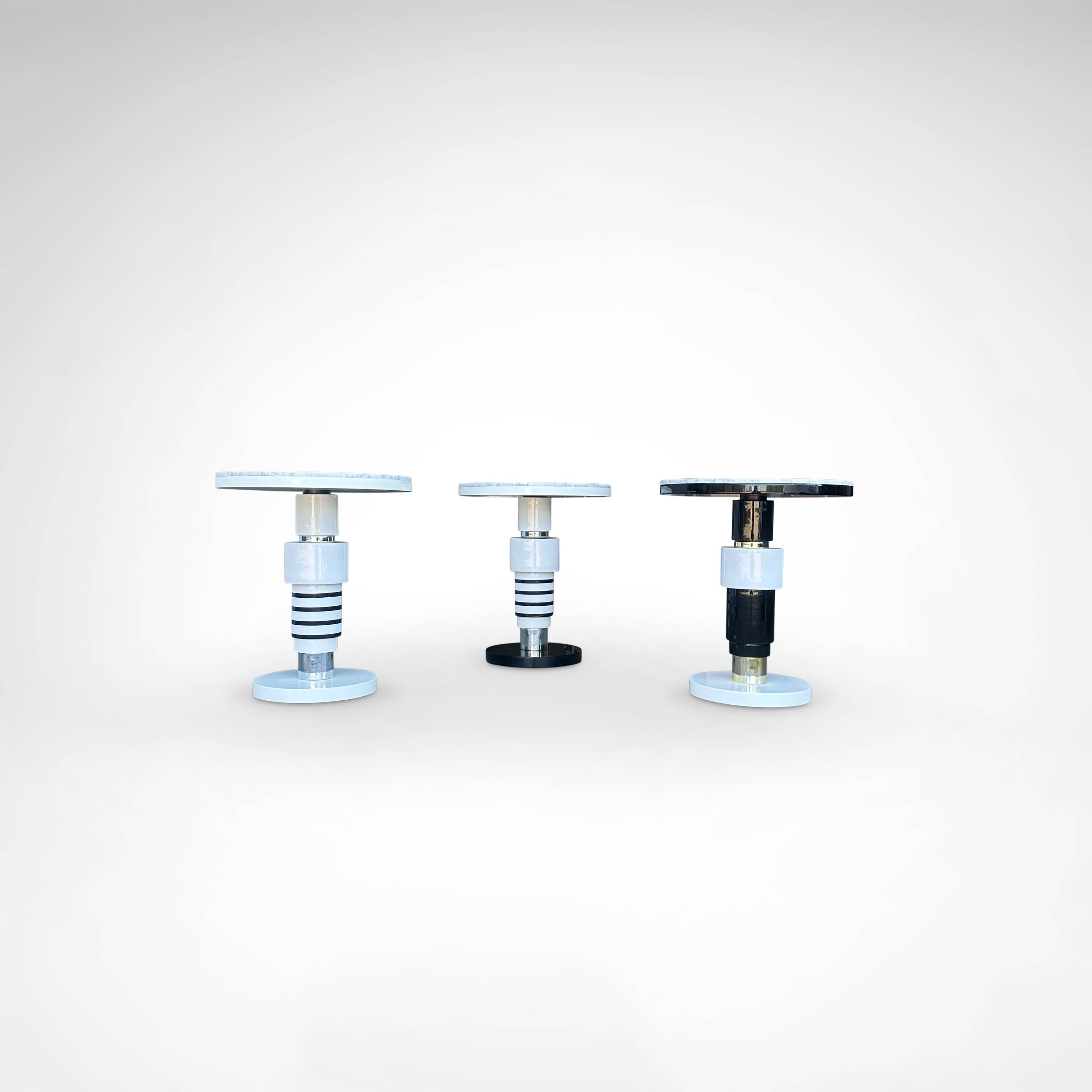 table d'appoint en céramique et marbre de style Memphis par Casalto 2