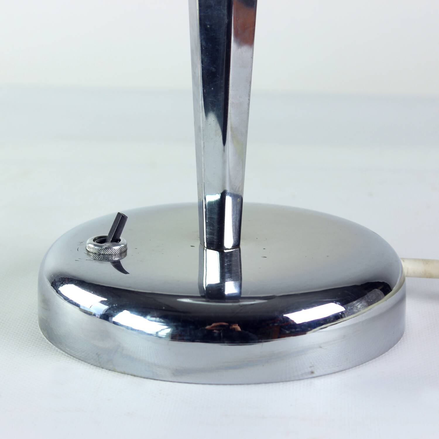 Art Deco table lamp in chrome and glass, Czechoslovakia 1940s