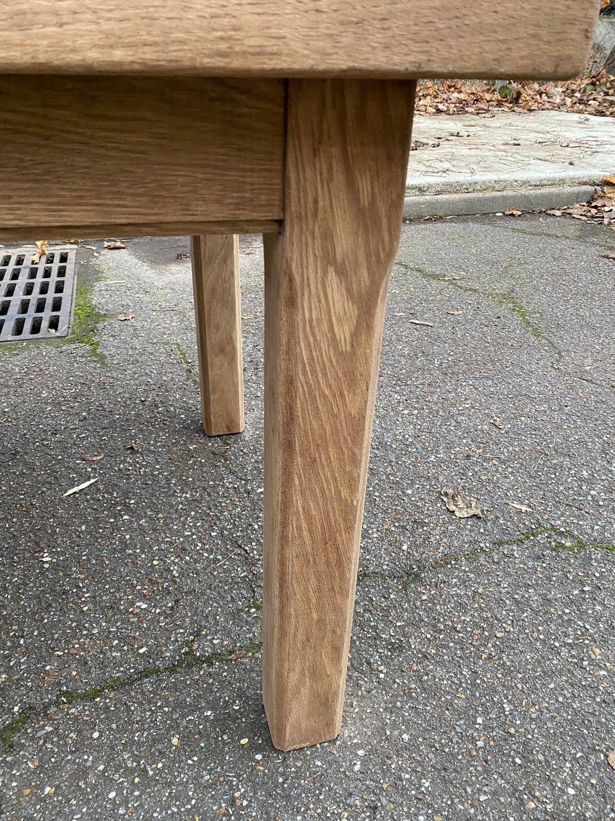 Renovated farmhouse dining table in raw oak from the 20th century, 180cm.