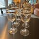 6 Burgundy glasses in engraved crystal and gilding