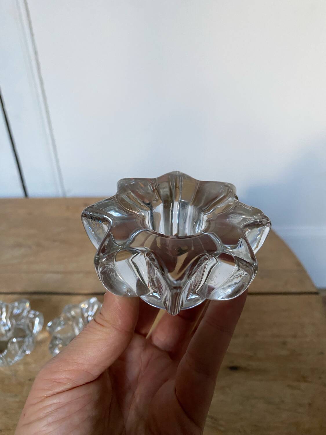 Set of 3 Pierre d'Avesn style glass candle holders