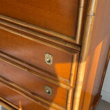 1970s wooden and bamboo bar cabinet