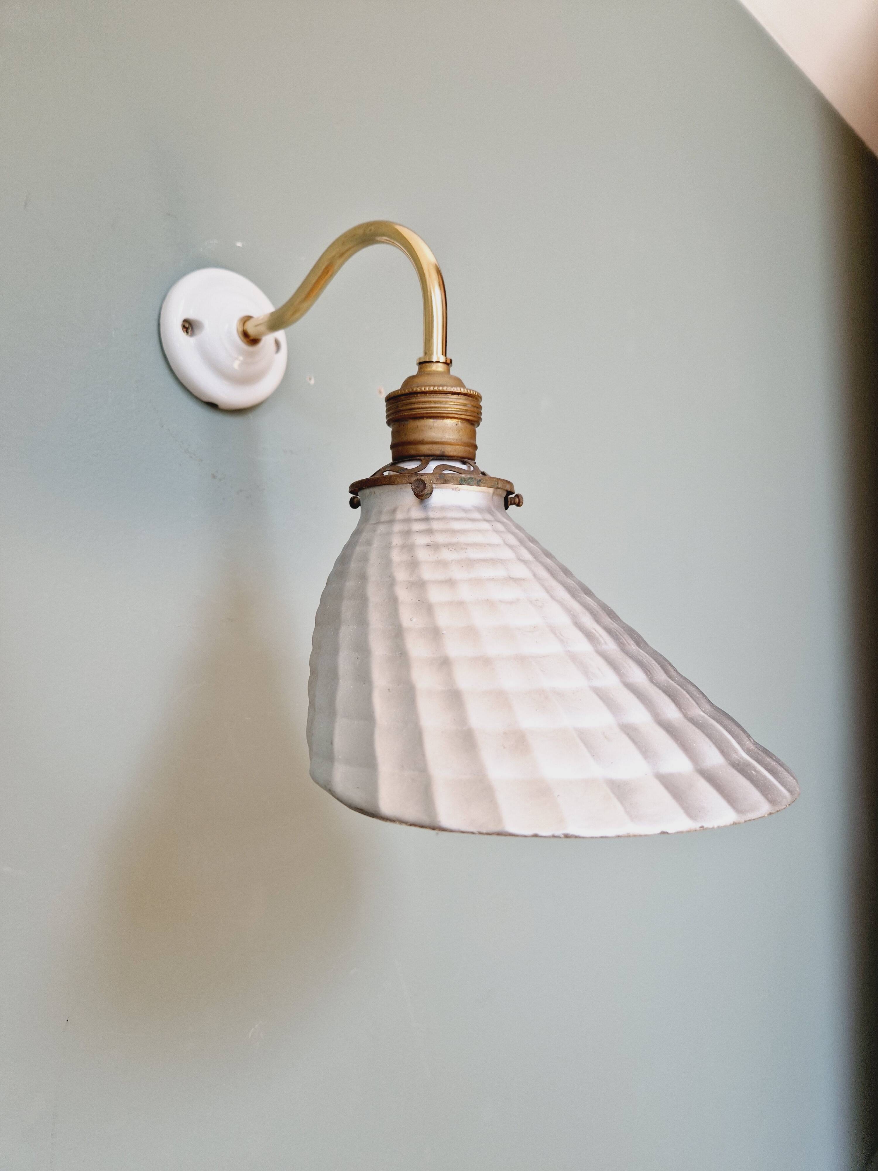 Pair of mercurized glass wall sconces, Maison Malabert, 1930s