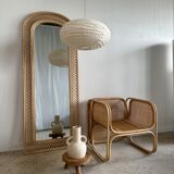 Rattan foot mirror with braces H:2m