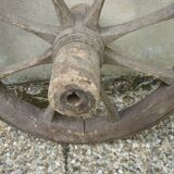 Old wooden cart wheel