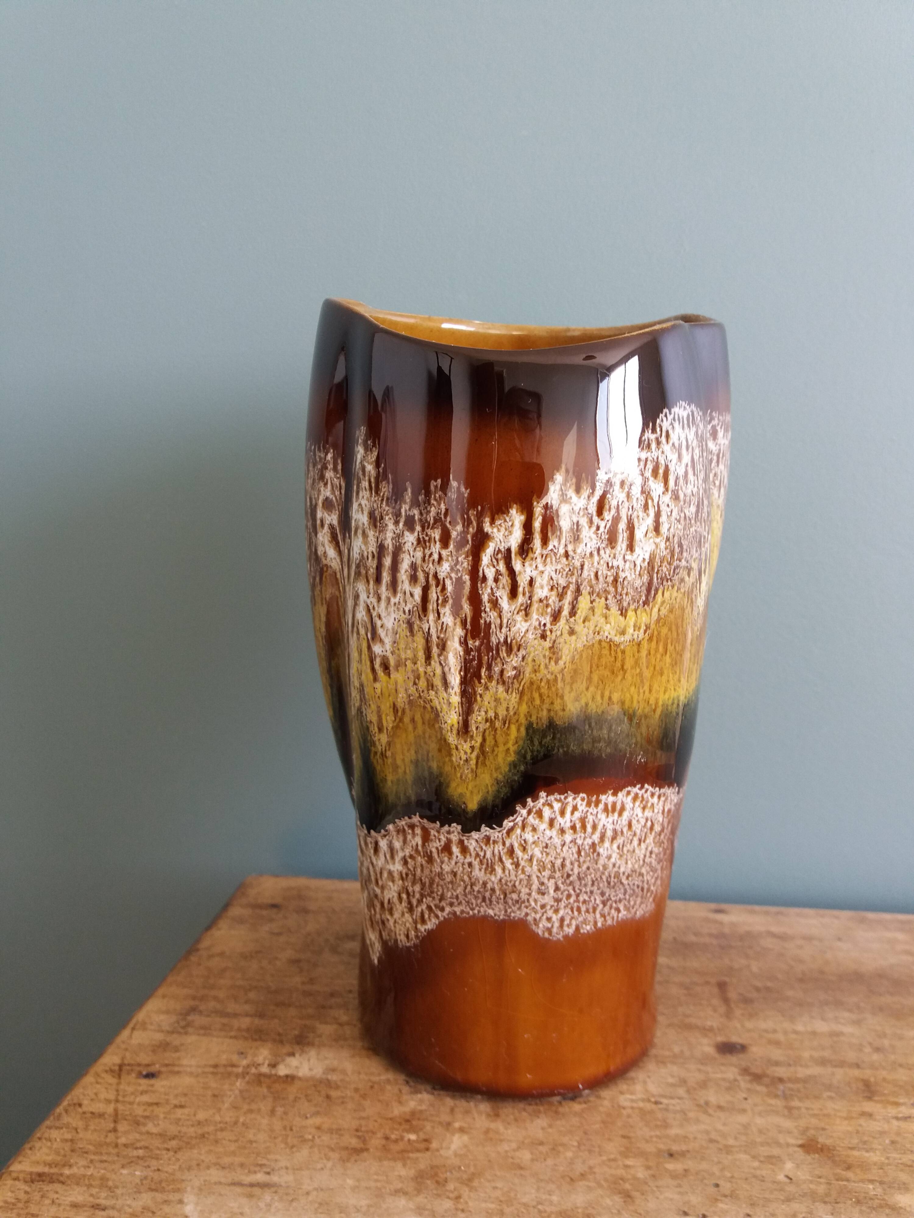 Sarreguemines Digoin flamed ceramic vase