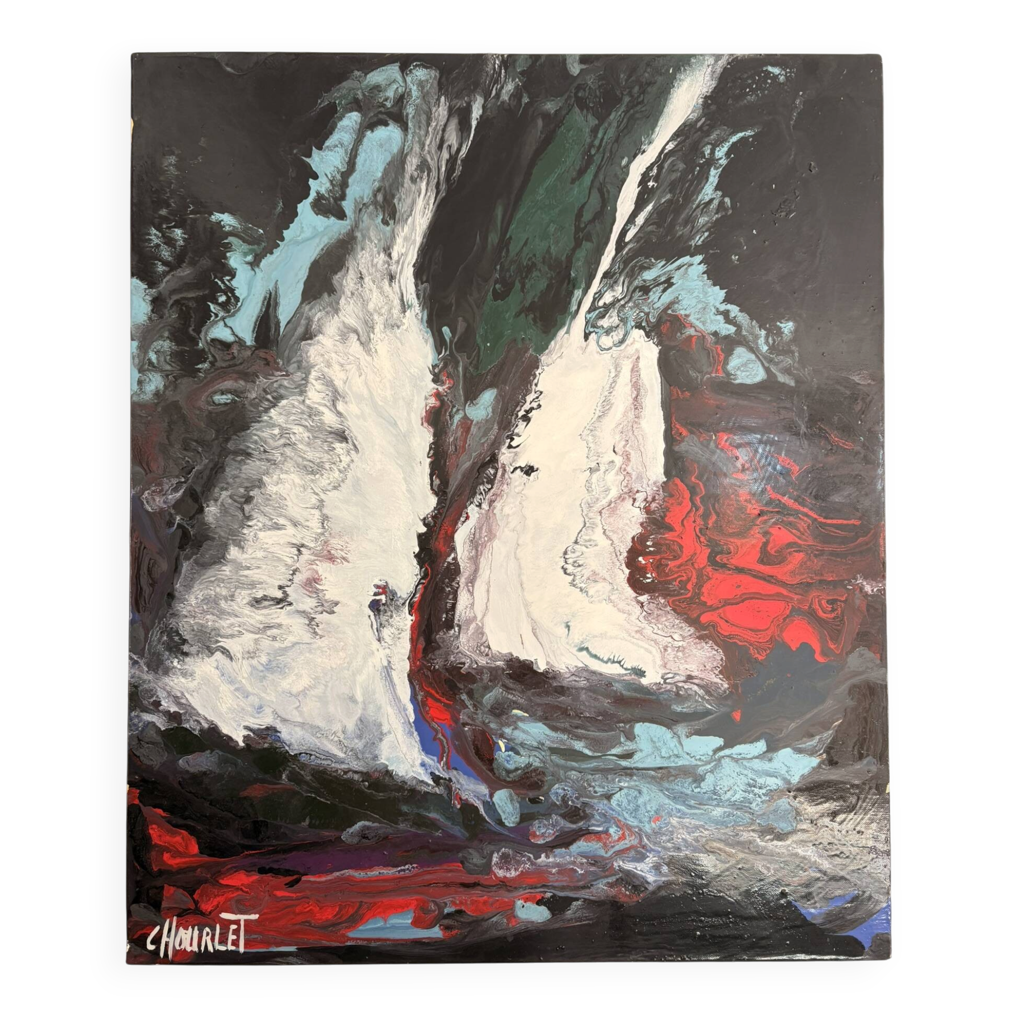Ancien tableau, huile sur toile contemporaine Cécile Chourlet