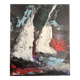 Ancien tableau, huile sur toile contemporaine Cécile Chourlet