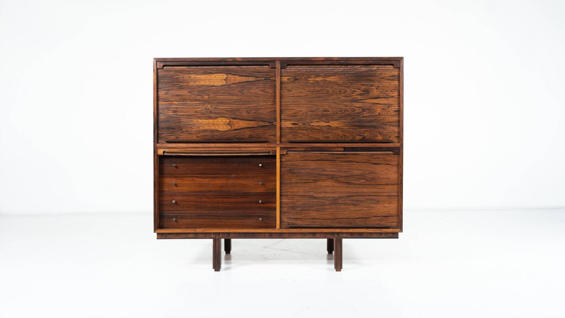 Mid-century modern storage furniture in the style of Gianfranco Frattini, Italy, 1960s.