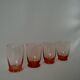 Lot de 4 verres à eau roses art déco années 30