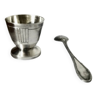 old egg cup with spoon