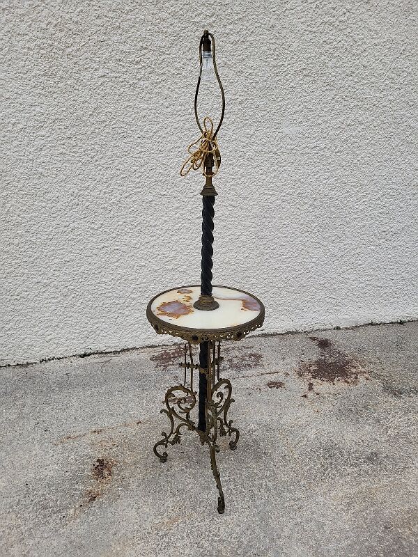 Napoleon III floor lamp in bronze metal and marble