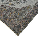 Handmade distressed oriental 1980s 169 cm x 263 cm grey rug