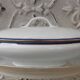 Vegetable and its dish Limoges porcelain blue and gold fillet