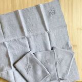 4 old monogram linen napkins