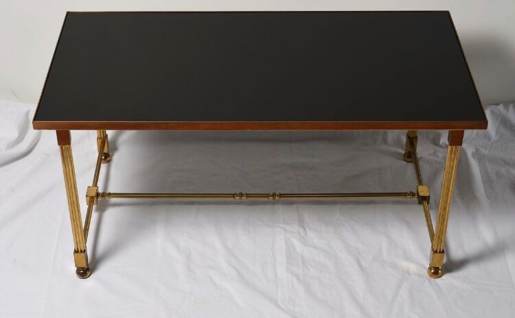 Vintage neoclassical brass coffee table