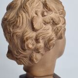 Bust of Bacchus child in patinated terracotta, 21 cm