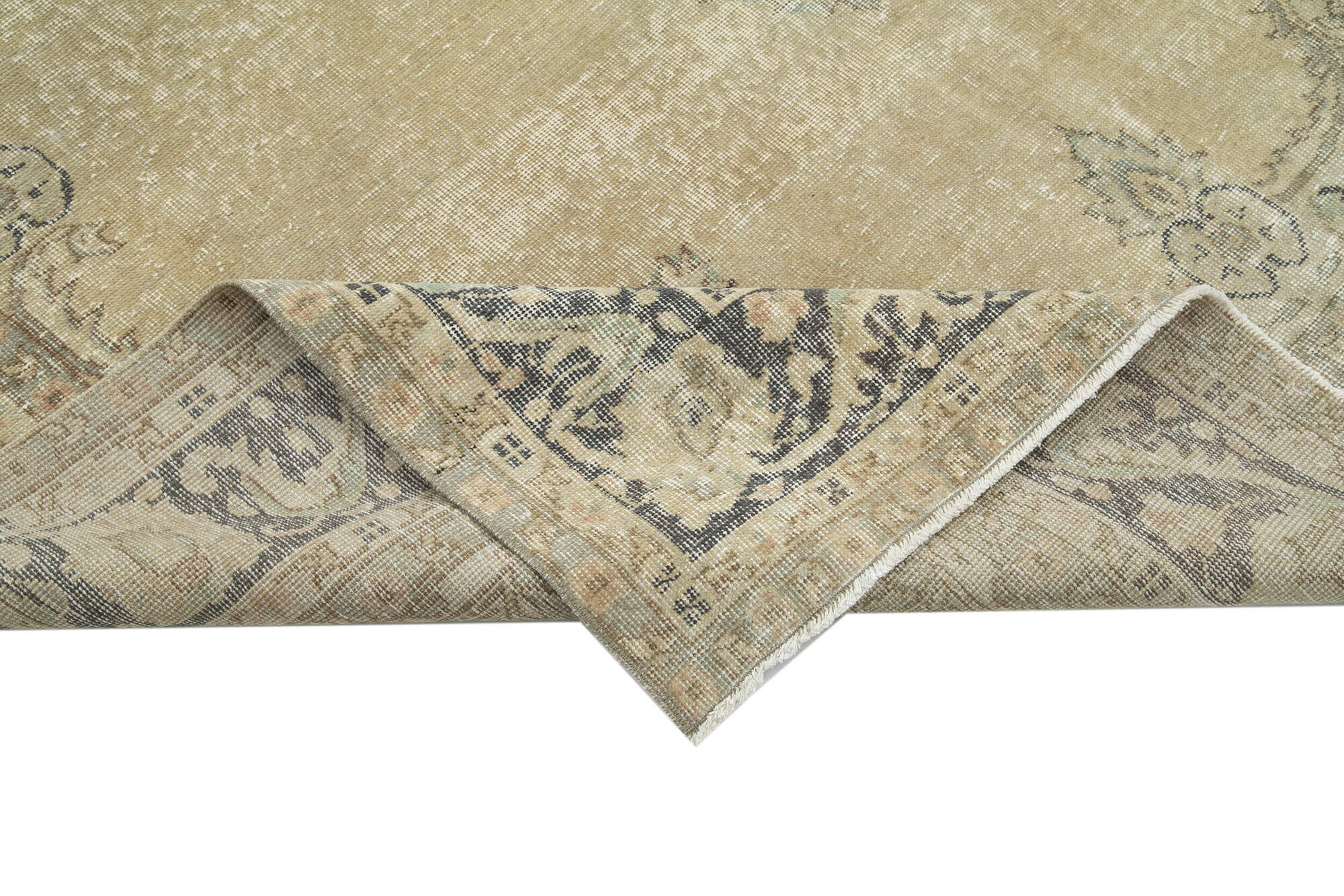 Handmade oriental beige rug 207 cm x 310 cm