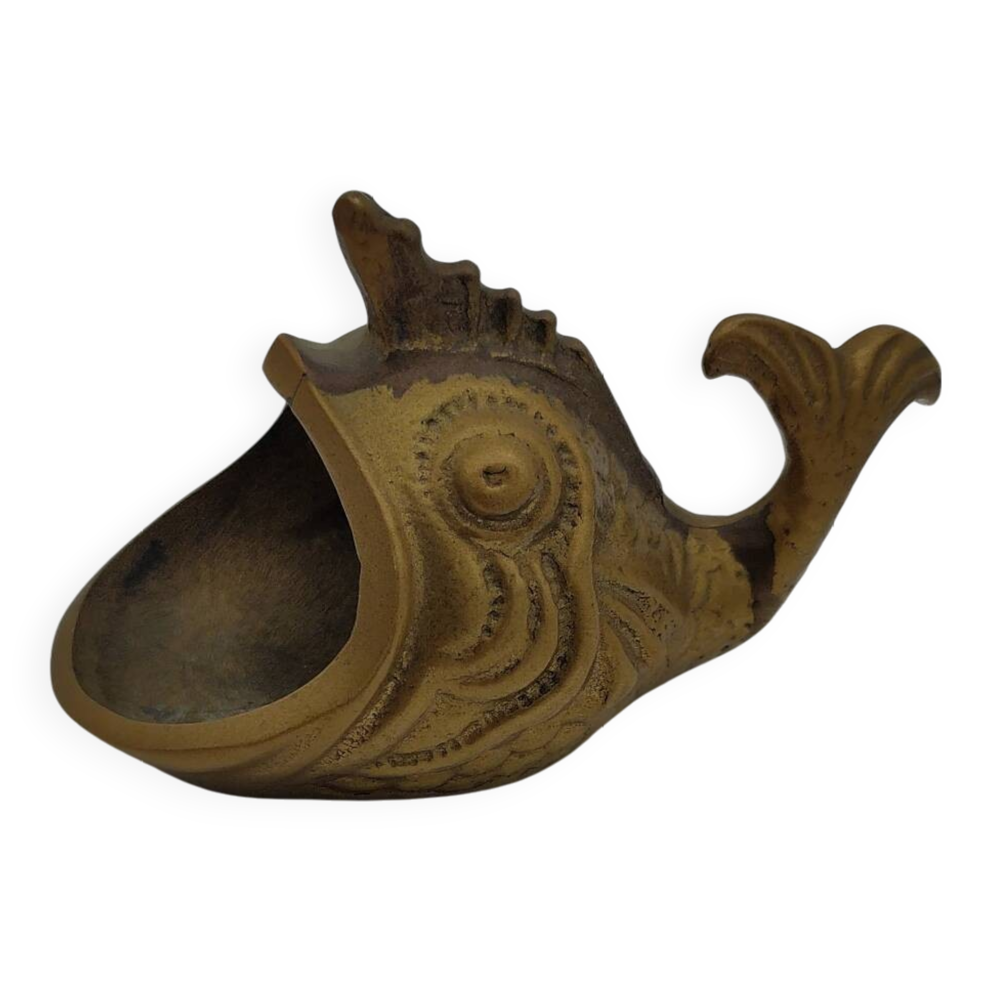 Walter Boss brass fish ashtray