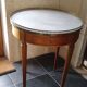 Mahogany hot water bottle table with marble top