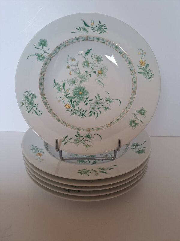 6 assiettes creuses en porcelaine Bernardaud modèle Pékin