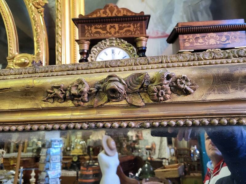 antique large golden mirror from the 19th century