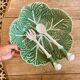 Vintage cabbage bowl and ceramic salad cutlery