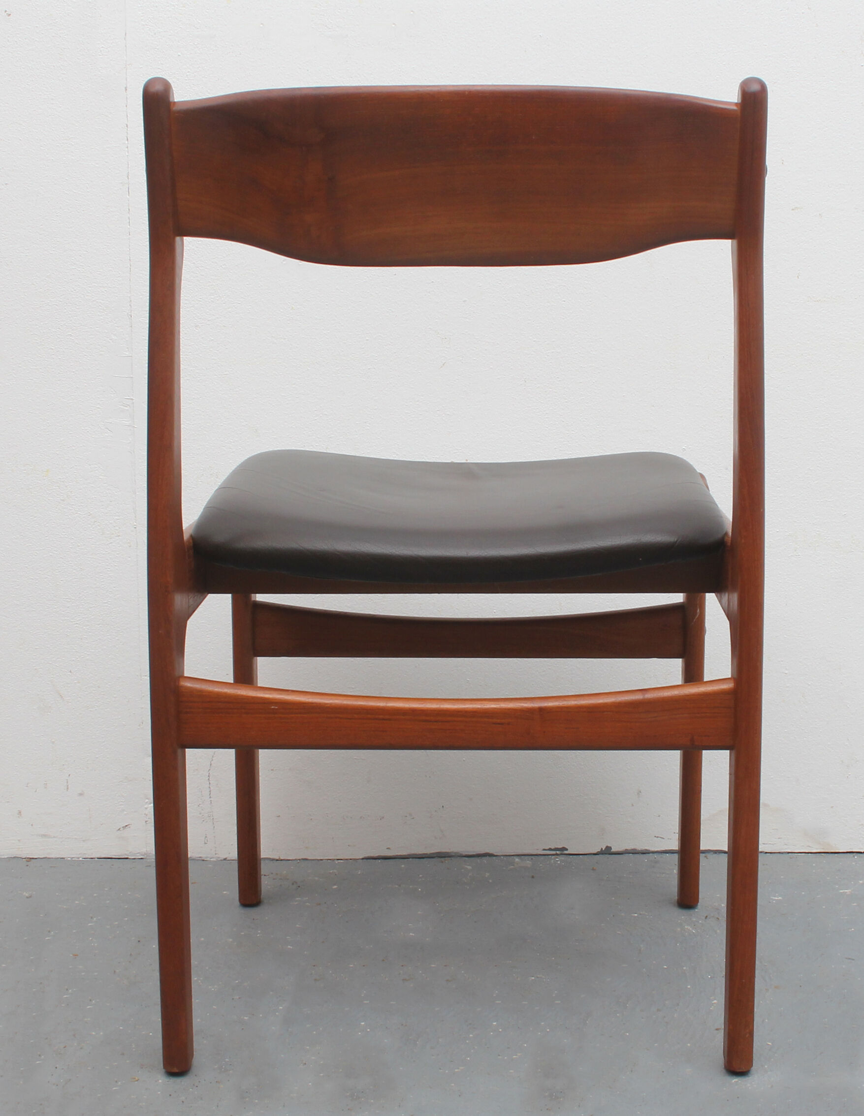 Set of 4 dining chairs 1960s teak/leather, Erik Buch