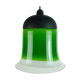 mid century PENDANT LIGHT peill & putzler 1970s green white and clear glass shade model AH 191