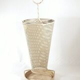 Porte parapluie vintage en tole perforée, design 1960
