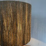 Vintage lamp in pink stoneware and rope years 60-70