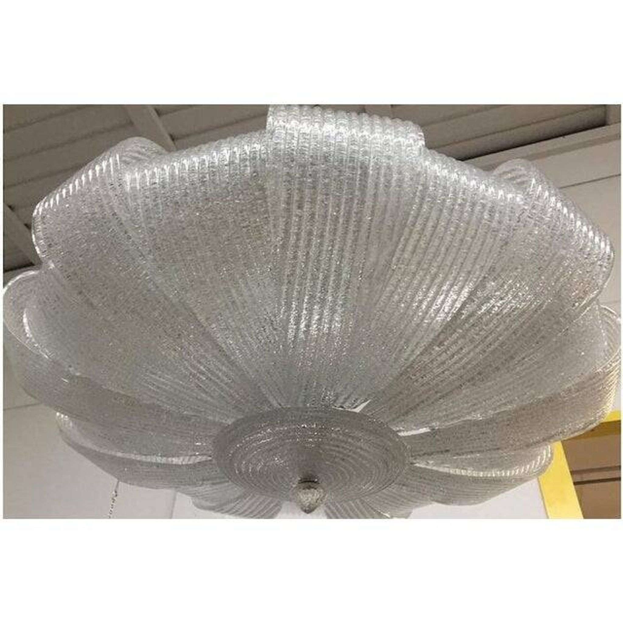 Contemporary Murano Glass Sputnik Chandelier, Flush Mount, Mazzega Style, Set of 2