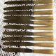 Set of 11 old table knives, horn handle, stainless blade and silver ferrule